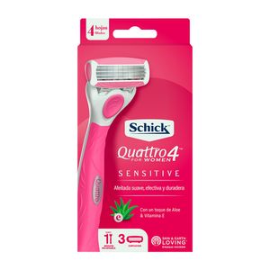 Máquina de Afeitar Schick Quattro For Women Sensible + 2 Repuestos