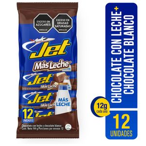 Chocolatina Jet Leche y Calcio 12 G X12 Unds