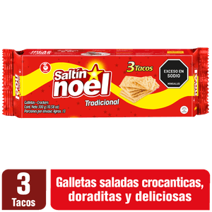 Galleta Saltín Noel Rojo Taco 300 G X3 Unds