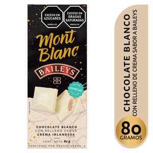 Chocolatina Montblanc Baileys Blanca 80G