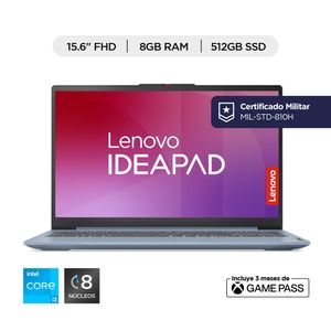 Computador Portátil Lenovo IdeaPad Slim 3 15,6 Pulgadas Intel Core I3 512 GB SSD 8 GB RAM 15Ian8