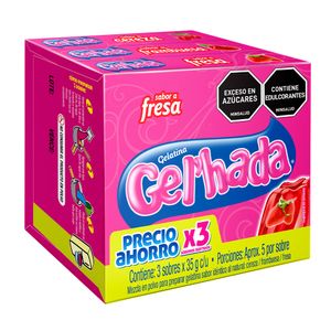 Gelatina Gel'hada x 3 sabores surtidos x 35gr C/U