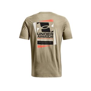Camiseta Under Armour Milticolor Box Logo Color Beige Negro  Hombre