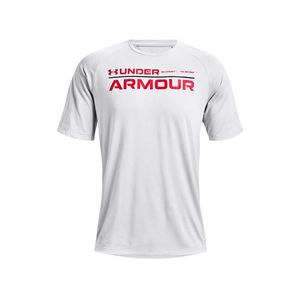 Camiseta Under Armour Tech 2.0 Wordmark Color Blanco Rojo  Hombre