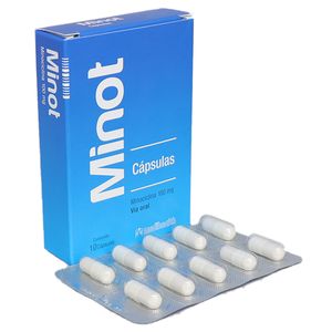 MINOT 100 MG CAJA X 10 CAPSULAS