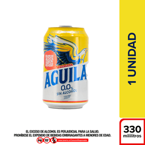 Cerveza Águila sin Alcohol Lata 330 Ml