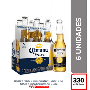 Cerveza Corona Extra 330 Ml X6 Unds