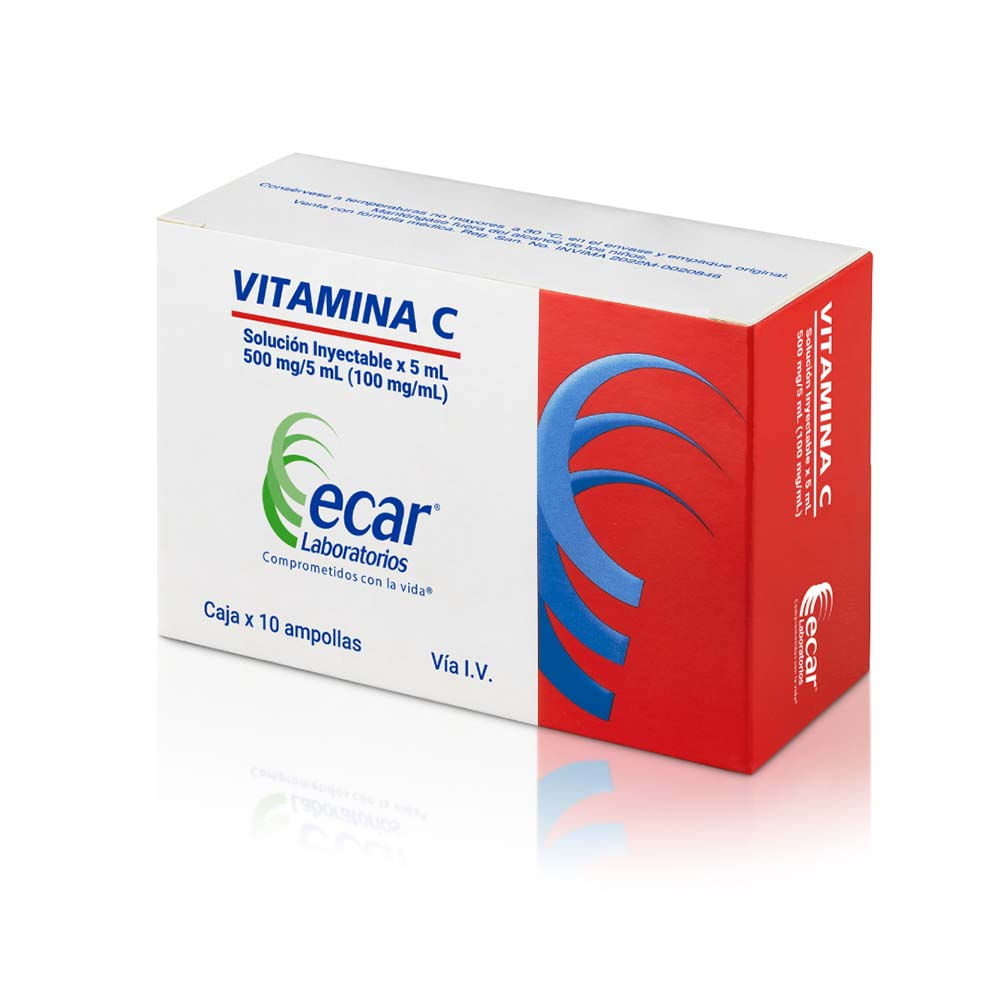 VITAMINA C 500 MG/ 5ML CJA X 10 AMP