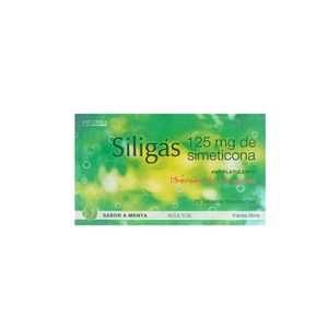 SILIGAS 125 MG MENTA CAJA X 20 TABLETA MASTICABLE