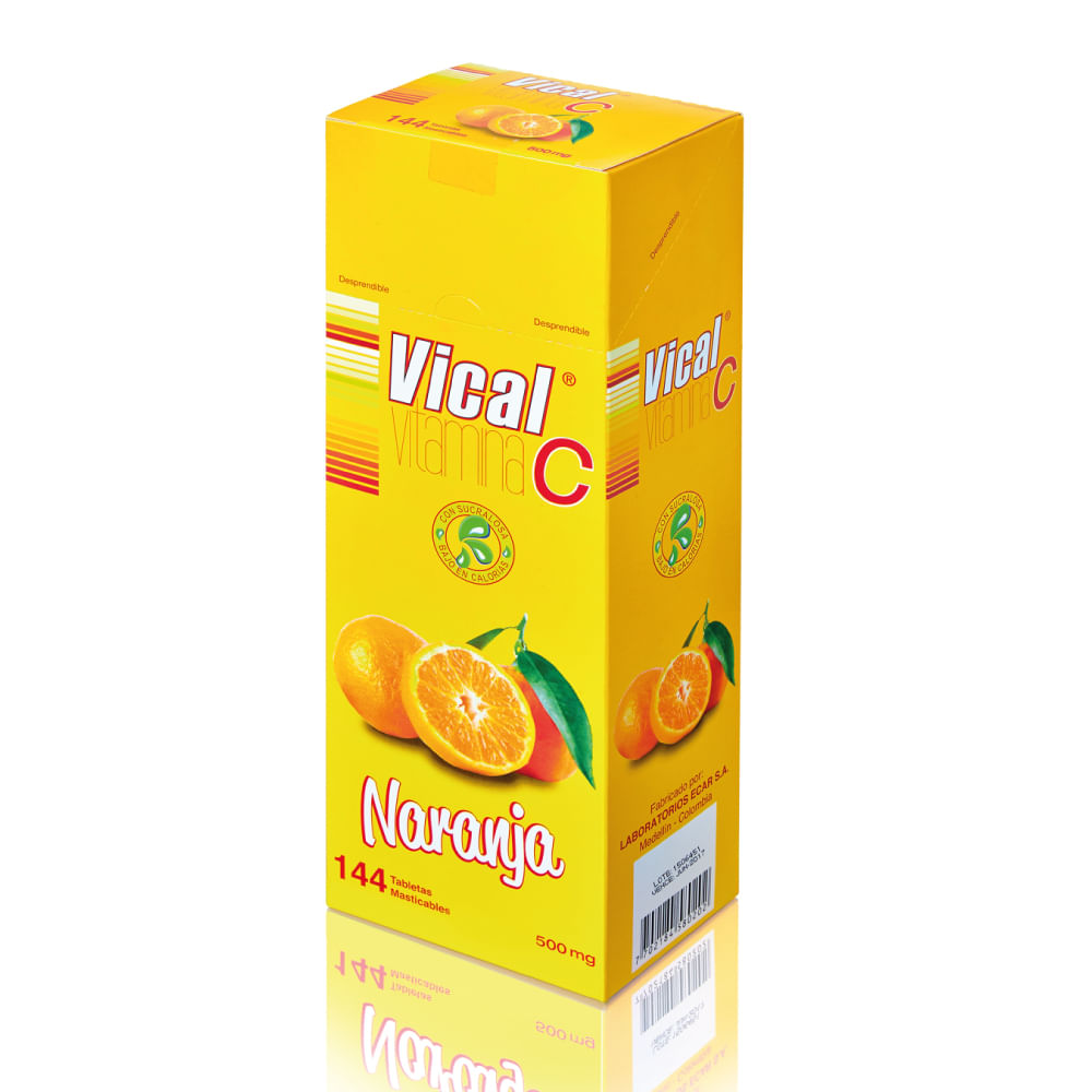 VICAL NARANJA 500 MG CAJA X 144 TABLETA