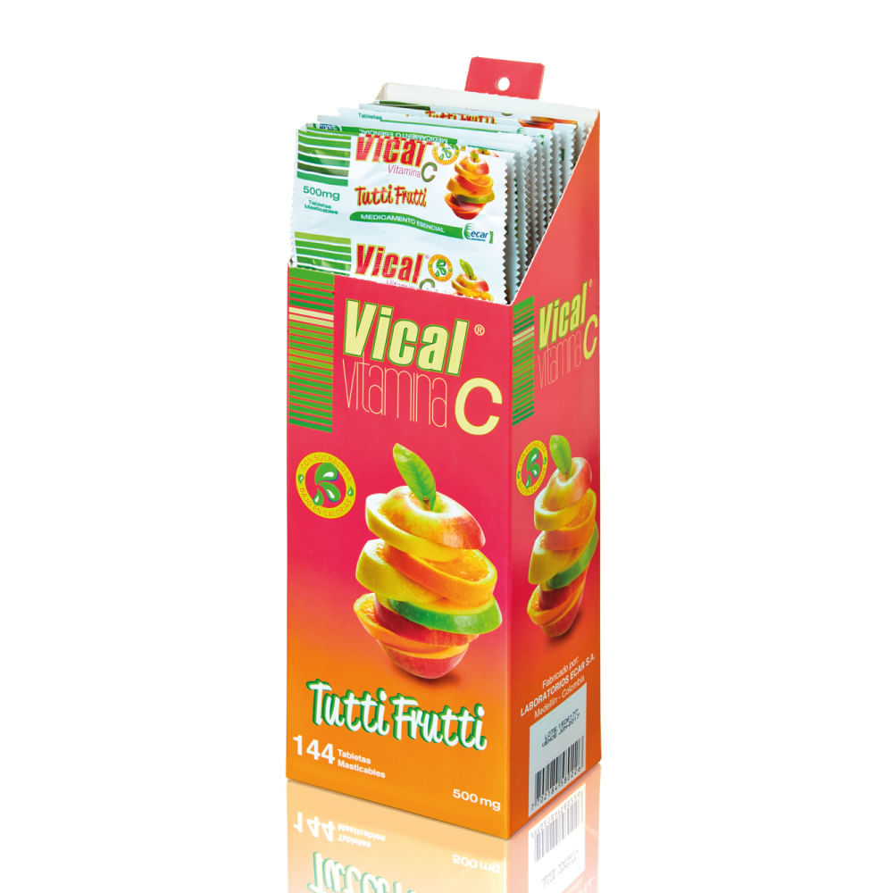 VICAL C TUTTI FRUTTI BLISTER X 12 TABLETAS MASTICABLE