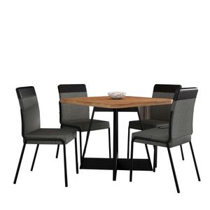 Juego de Comedor Imperial 4 Puestos Grafito con Negro