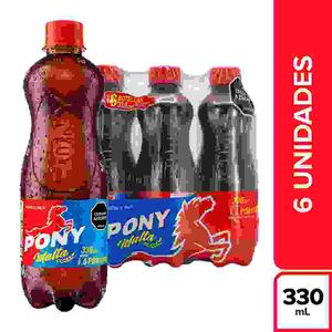 Bebida Pony Malta en Botella PET 330 ML X6 Unds