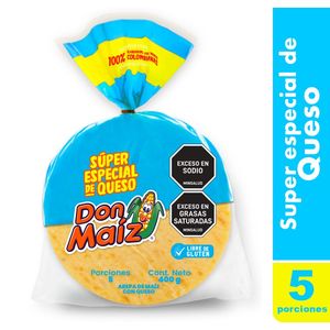 Arepa Don Maíz Súper Especial de Queso 400 G X5 Unds