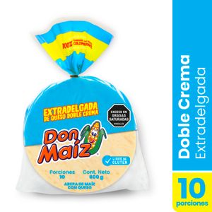 Arepa Don Maíz con Queso Doble Crema Delgadas 600 G X10 Unds