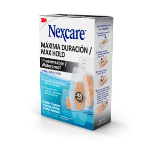 CURA NEXCARE MAX HOLD IMPERMEABLE SURTIDAS CAJA X 12 UNIDADES