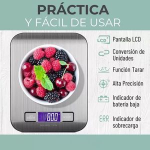 Balanza Gramera Bascula Digital Pesa Cocina Acero Inox 5 Kgs Acero inoxidable