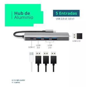 Hub Adaptador Usb C Multipuerto 5 En 1 Para Mac Macbook Windows Android One Pixel