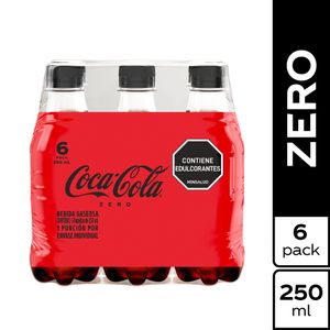 Gaseosa Coca Cola Zero 250 Ml X6 Unds