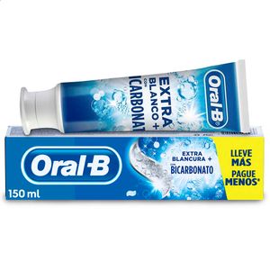 Crema Dental Oral B con Flúor Extra Blancura con Bicarbonato 150 Ml