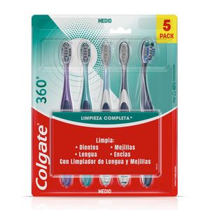 Cepillo de Dientes Medio Colgate 360° X5 Unds