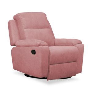 Silla Reclinable Giratoria Mecedora Elite Living Marsella100 x 90 x 80 Tela  Rosa