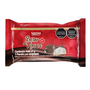 Galleta Masmelo Beso de Amor Cubierta Chocolate 27 G