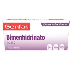 DIMENHIDRINATO 50 MG CAJA X 36 TABLETAS