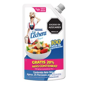 Leche condensada LA LECHERA x 504 G gratis 20%