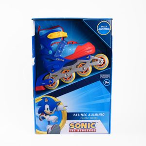 Patines en Linea Aluminio Azul Rojo Ajustables 35-38 - Sonic
