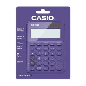 Calculadora Casio 12 Digitos MS-20UC-PL Color Morado