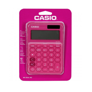 Calculadora Casio 12 Digitos MS-20UC-RD Color Fucsia