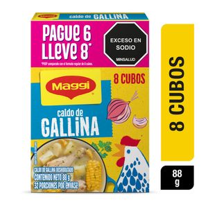 Caldo de Gallina MAGGI paga 6 lleva 8 cubos x 88g