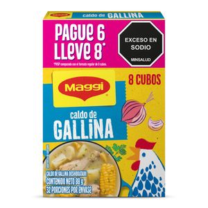 Caldo de Gallina MAGGI paga 6 lleva 8 cubos x 88g
