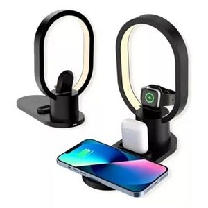 Base Carga Rápida Estación 4 en 1 Lampara Led iPhone Y Android