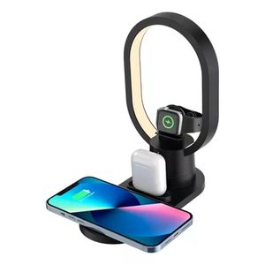 Base Carga Rápida Estación 4 en 1 Lampara Led iPhone Y Android