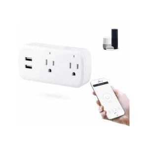 Enchufe Tomacorriente Inteligente Doble Con 2 Puertos Usb Wifi