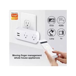 Enchufe Tomacorriente Inteligente Doble Con 2 Puertos Usb Wifi