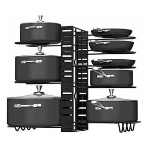 Estante Organizador Para Ollas Y Sartenes Ajustable X8