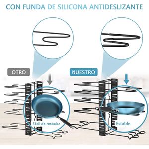 Estante Organizador Para Ollas Y Sartenes Ajustable X8