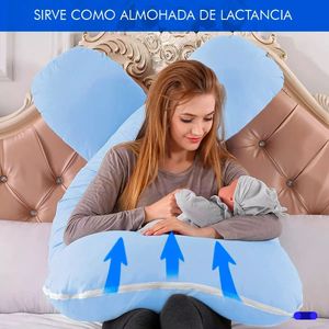 Almohada Embarazo Cuerpo Entero Antidolores Tela Peluche Forro Interno Negra