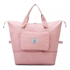 Bolsa De Viaje Plegable Expandible Repelente Al Agua Seca Rosa