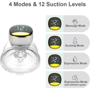 Extractor Leche Silencioso Recargable Manos Libres Con Lcd