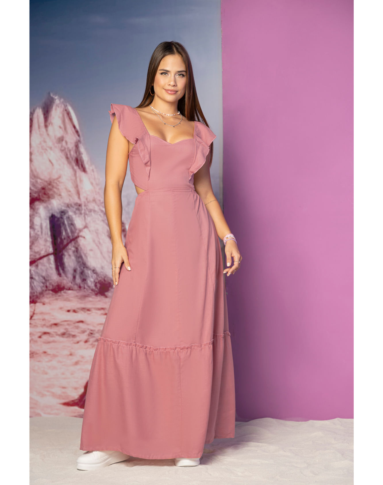 vestidos elegantes maxi vestido rosa palo Pink Vestidos Elegantes Rosados Elegante Mini Vestido Sin Mangas