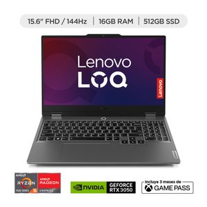 Computador Portátil Lenovo 15,6 Pulgadas Loq Ryzen 5 512 GB SSD 16 GB RAM 15Arp9