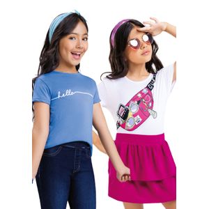 Camiseta Paq X2 Infantil Femenino Multicolor Mp 6080