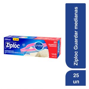 Bolsa Ziploc Reutilizable Medianas para Guardar X25 Unds