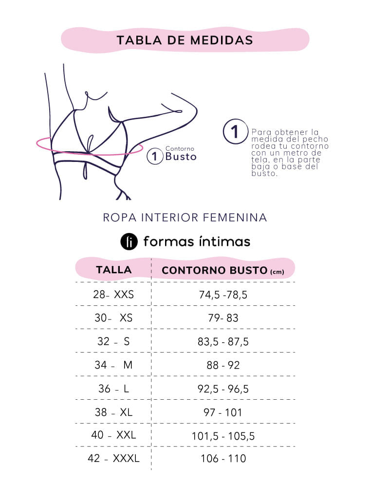 Tabla Talla Perfecta De Sujetador 36b Medidas De Brasier 38b Busto