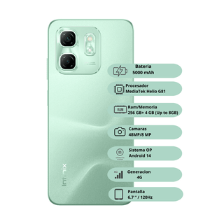 Celular Infinix Hot 50i 256GB/4GB RAM - Verde