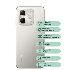 Celular Infinix Hot 50i 256GB/4GB RAM - Gris